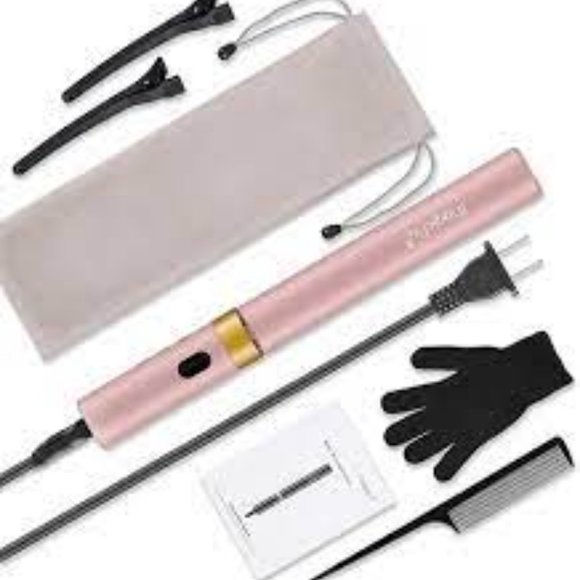 NEW MAGICFLY CERAMIC TOURMALINE IONIC FLAT IRON HAIR STRAIGHTENER PINK - Picture 4 of 10